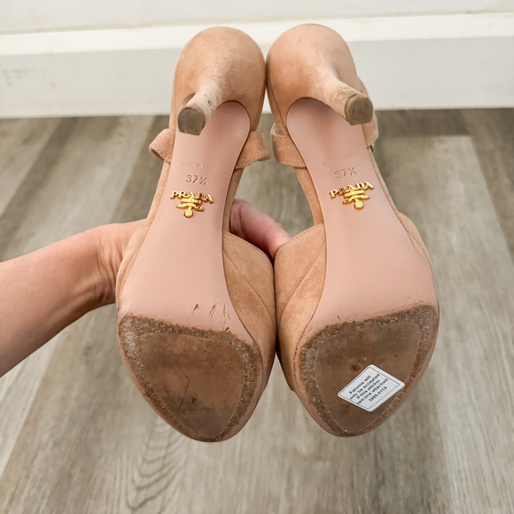 Prada Suede Crystal Embellised Stiletto Heels EU 37.5/US 7 - Picture 5 of 5